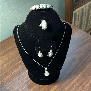 Elegant Silver and Turquoise Jewelry Set
